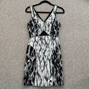 White & Black Cut-Out Dress